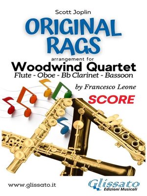 cover image of Woodwind Quartet sheet music--Original Rags (score)